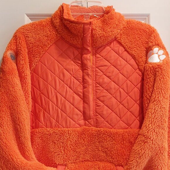 Clemson Tigers Colosseum Pullover Half-Snap Sherpa Jacket Size M - Picture 2 of 12